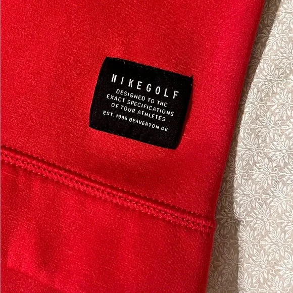 NIKE GOLF Red Quarter Zip Pullover sz M - Picture 5 of 9